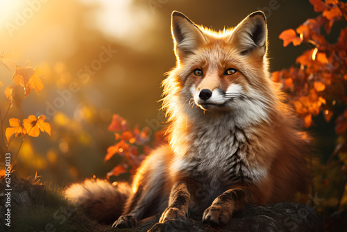 red fox in the wild. Generative AI. © Fahad