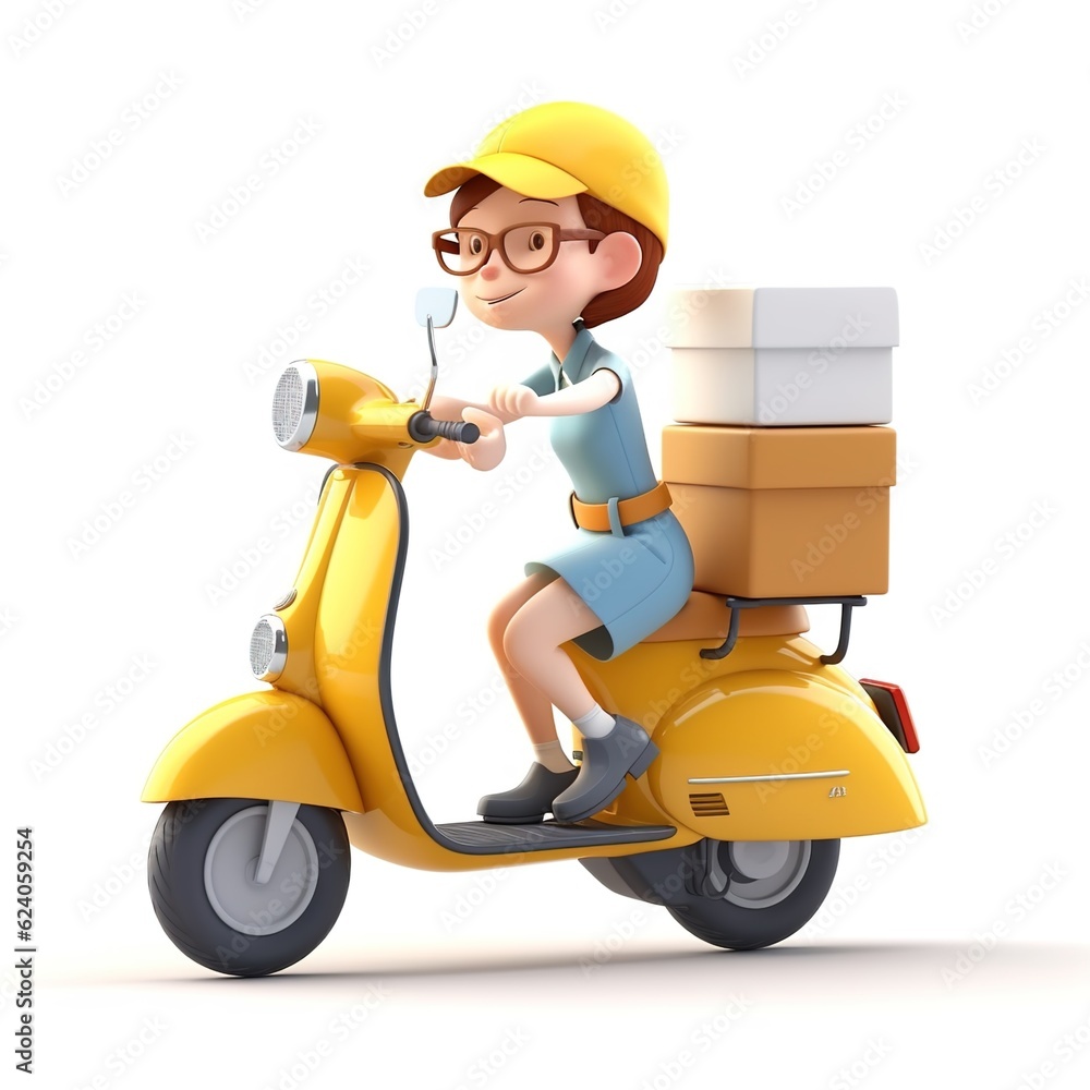 Delivery man concept, online order tracking, delivery home and office.illustration Delivery man concept, online order tracking, delivery home and office.illustration