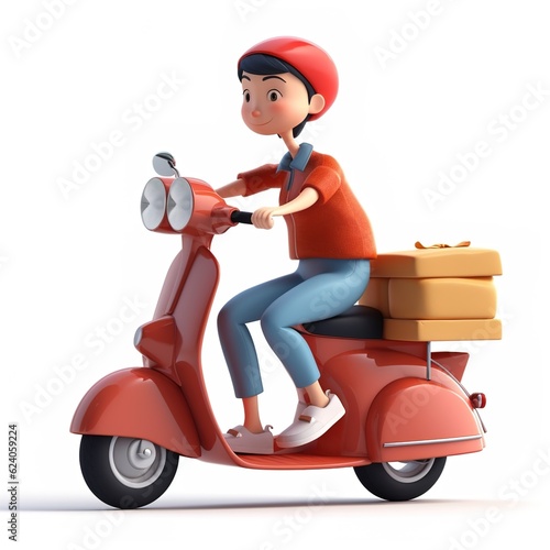 Delivery man concept  online order tracking  delivery home and office.illustration