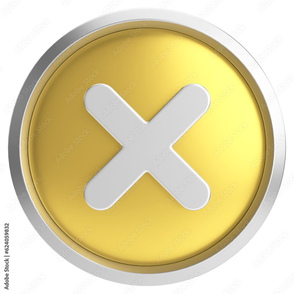 3D close button. Cross sign. 3D illustration. 3D close button. Cross sign. 3D illustration.