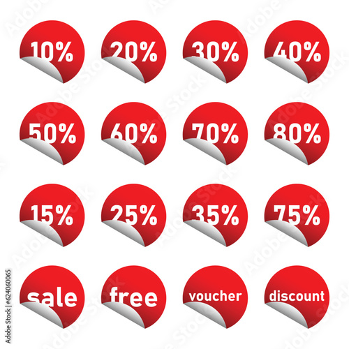 round gradient red sale price tag vector design