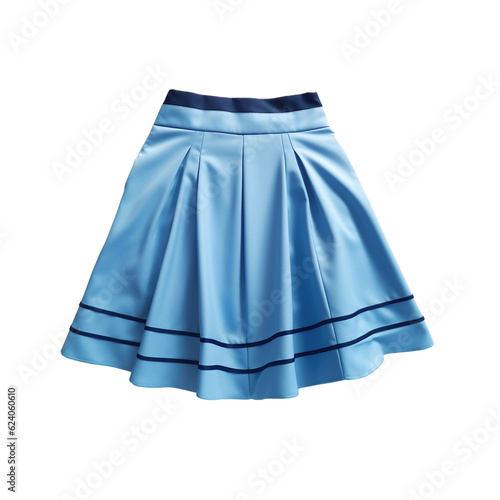 Blue school uniform skirt isolated on transparent background photo