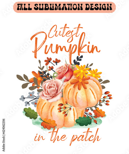 Halloween background with pumpkins, fall sublimation design, sublimation print ready t shirt design