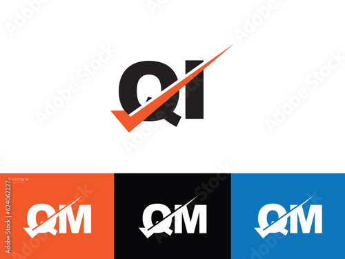 Unique Style qi iq Alphabet Letter Logo For You
