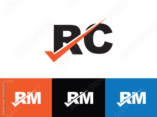 Modern Checkmark rc Logo, Creative rc Logo Letter Design