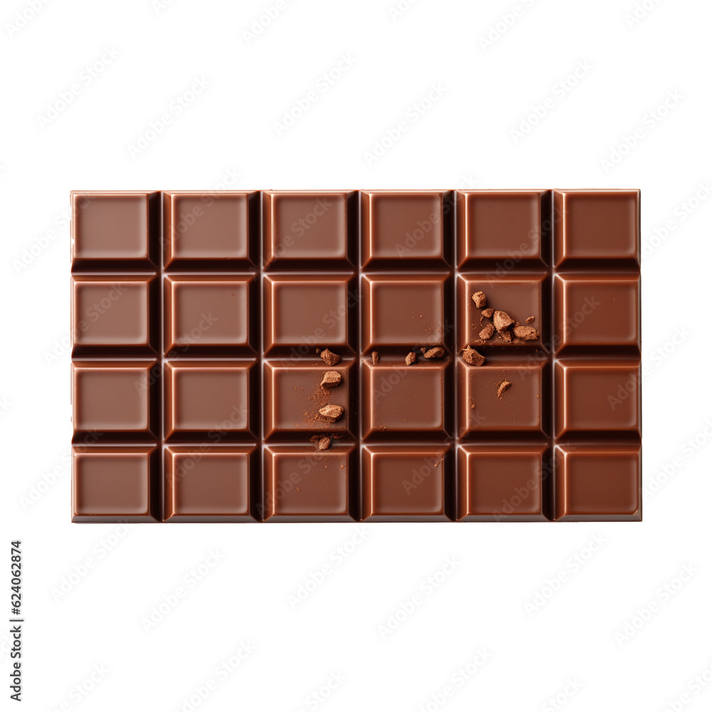 chocolate bar isolated on transparent background