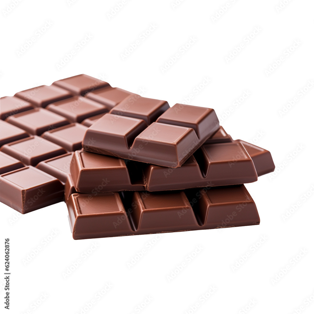 chocolate bar isolated on transparent background