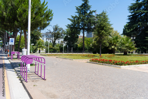 Public bicycle parking, in Tirana, Albania