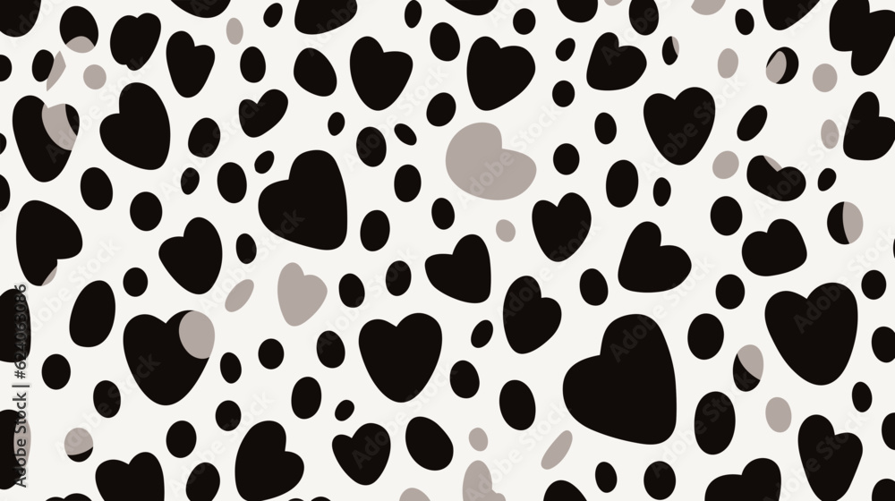 Monochrome Heart Pattern on White Background. Monochrome Heart Pattern on White Background.