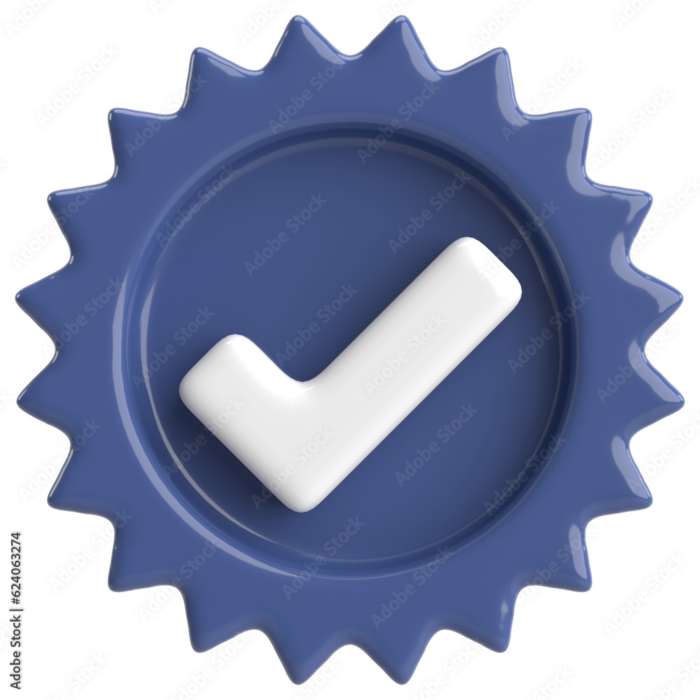 3D checkbox. Check mark. 3D illustration. 3D checkbox. Check mark. 3D illustration.