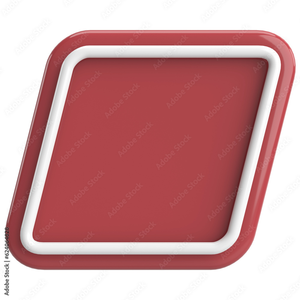 3D rhombus button. Empty button. 3D illustration. 3D rhombus button. Empty button. 3D illustration.
