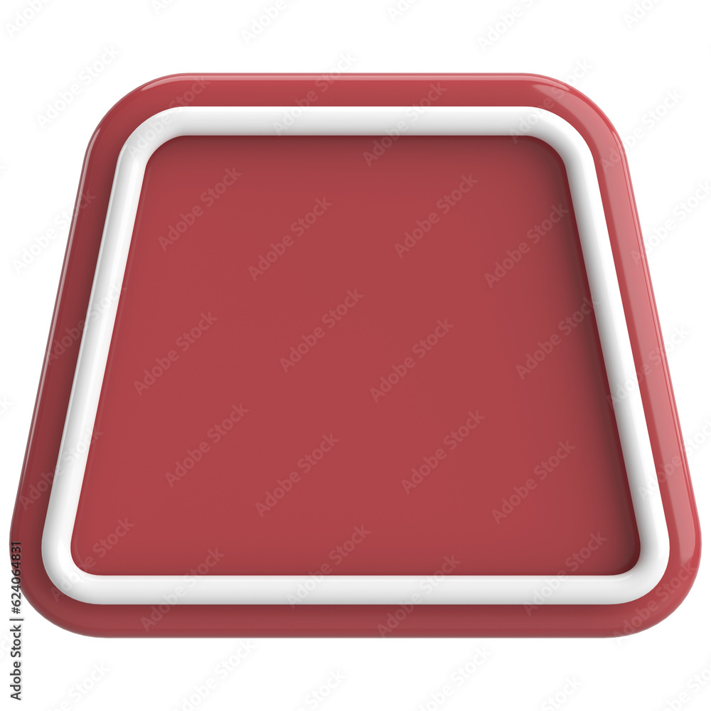 3D trapezoid button. Empty button. 3D illustration. 3D trapezoid button. Empty button. 3D illustration.