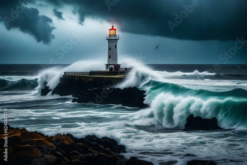 lighthouse on the coast Generated AI © Creative artist1