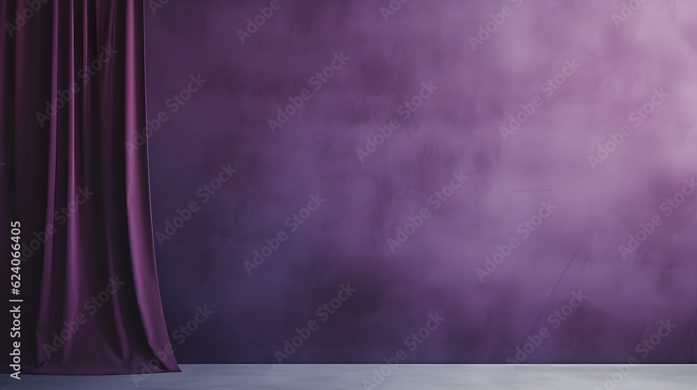 Elegant Room with Curtains in dark purple Colors and Shadow of Windows. Studio Background for Product Presentation.
Elegant Room with Curtains in dark purple Colors and Shadow of Windows. Studio Background for Product Presentation.