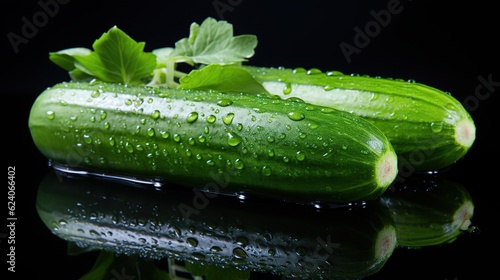 Fresh fresh cucumbers AI generated image