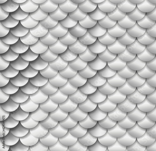 Canvas Print Realistic seamless silver fish snake scales background vector texture pattern in golden colors