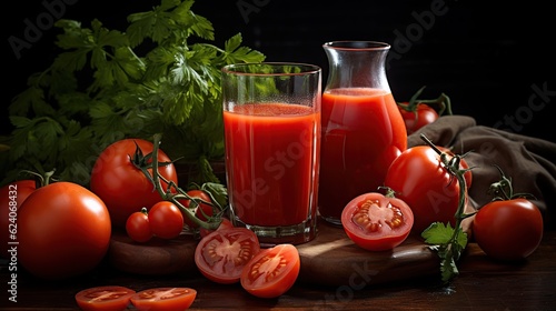 Fresh red Tomato juice