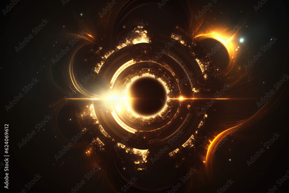 Round luminous technology background material, ai generated Round luminous technology background material, ai generated