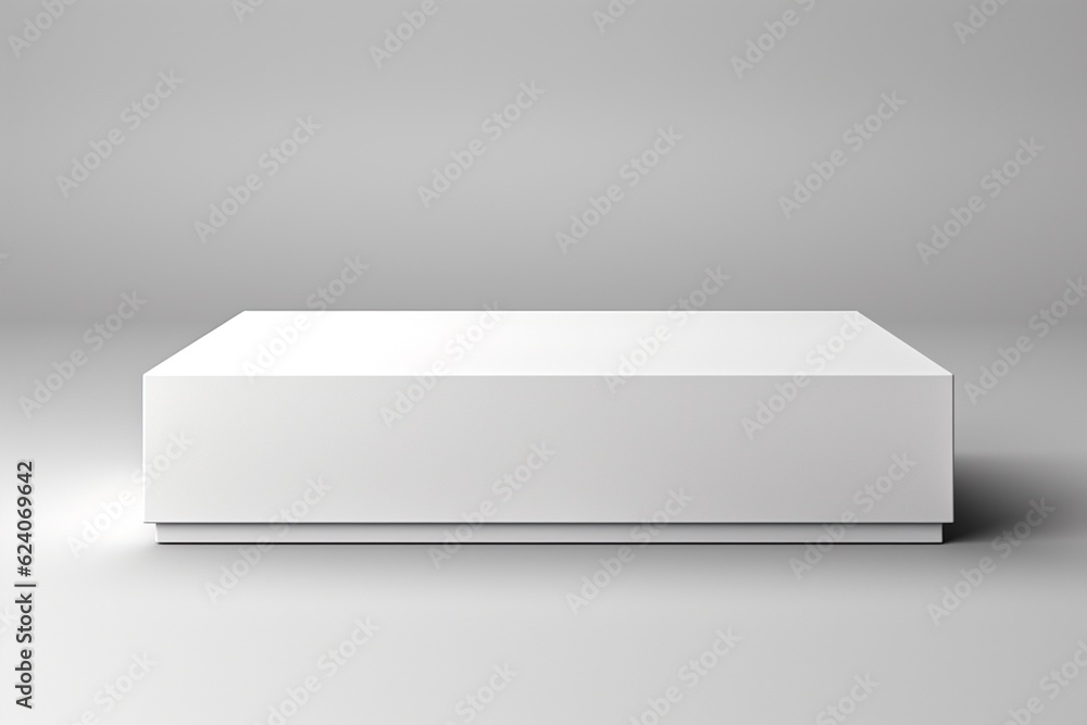 Pristine Blank White Box Packaging Mockup with Sharp Edges Created with Generative AI Pristine Blank White Box Packaging Mockup with Sharp Edges Created with Generative AI