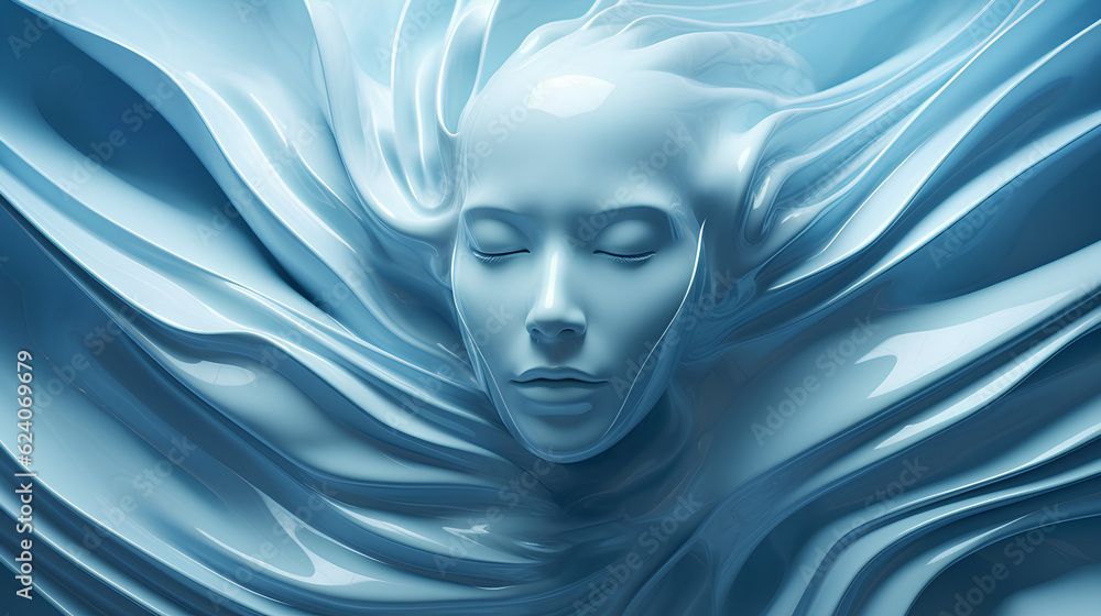 a blue abstract art of a woman's head wallpaper a blue abstract art of a woman's head wallpaper