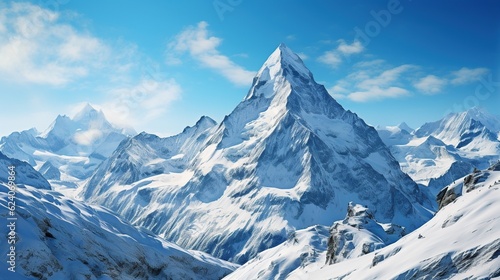 High mountain with withe snow and blue sky © orendesain99