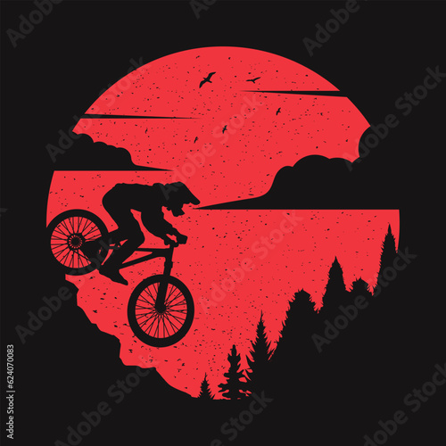 mountain bike silhouette suitable for t-shirt design