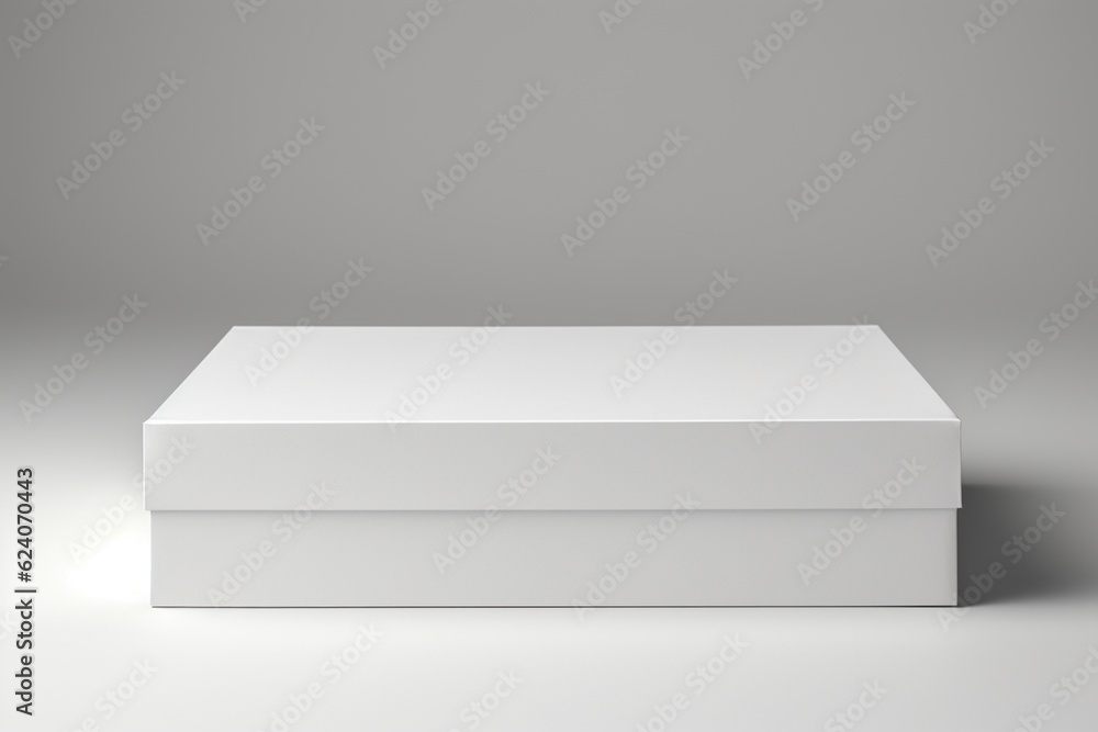 Pristine Blank White Box Packaging Mockup with Sharp Edges Created with Generative AI Pristine Blank White Box Packaging Mockup with Sharp Edges Created with Generative AI