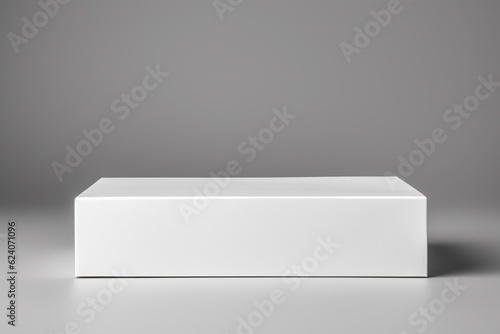 Wallpaper Mural Pristine Blank White Box Packaging Mockup with Sharp Edges Created with Generative AI Torontodigital.ca