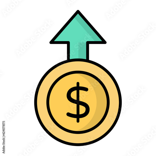 Profit Up Line Color Icon