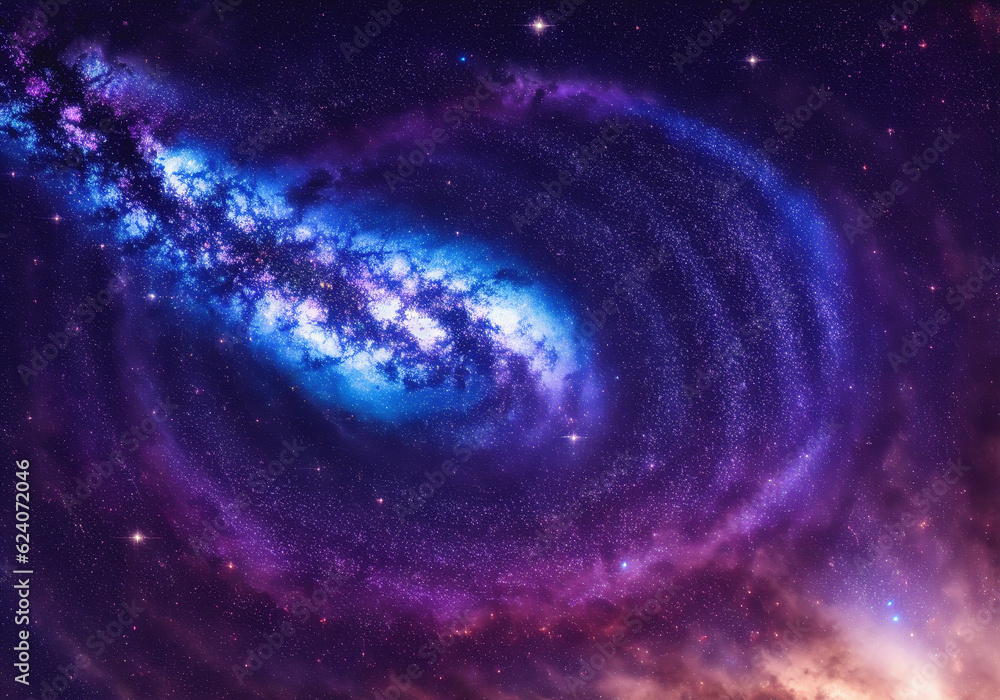 Colorful space filled with stars and clouds, Galaxy in a free space. Star field in space a nebulae and a gas congestion. Generative AI