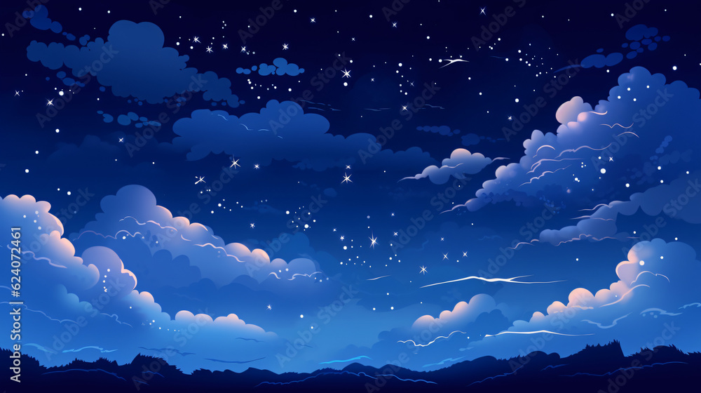 Fototapeta premium starry night over the clouds cute sky background