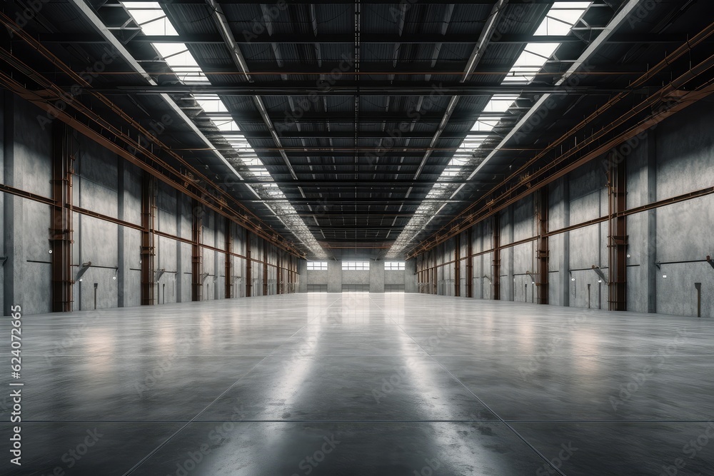 Inside the super large empty factory