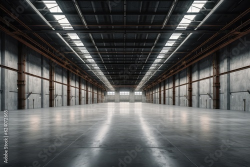 Inside the super large empty factory