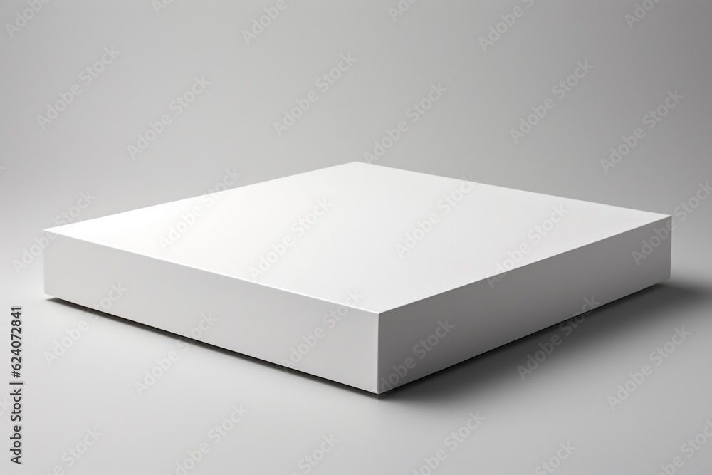 Pristine Blank White Box Packaging Mockup with Sharp Edges Created with Generative AI Pristine Blank White Box Packaging Mockup with Sharp Edges Created with Generative AI