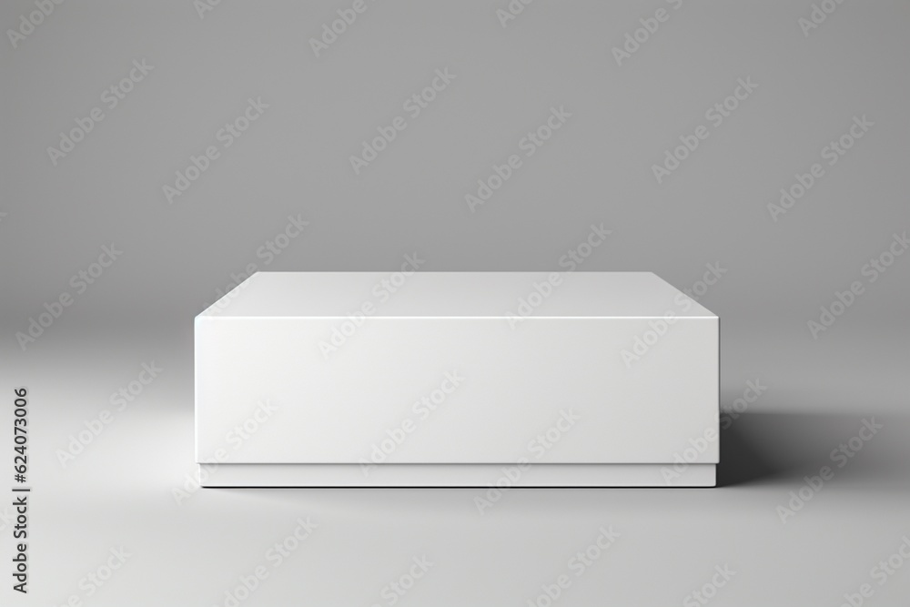 Pristine Blank White Box Packaging Mockup with Sharp Edges Created with Generative AI Pristine Blank White Box Packaging Mockup with Sharp Edges Created with Generative AI