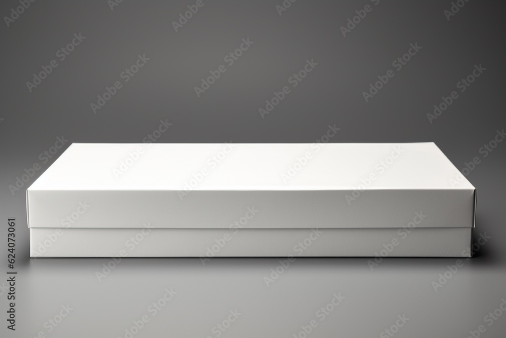 Pristine Blank White Box Packaging Mockup with Sharp Edges Created with Generative AI Pristine Blank White Box Packaging Mockup with Sharp Edges Created with Generative AI