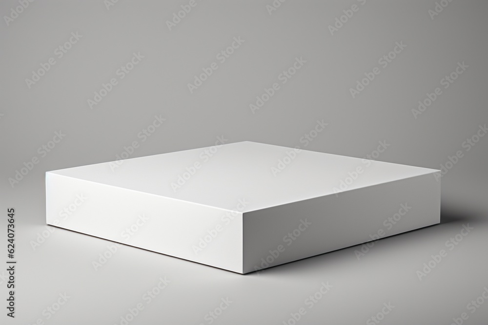 Pristine Blank White Box Packaging Mockup with Sharp Edges Created with Generative AI Pristine Blank White Box Packaging Mockup with Sharp Edges Created with Generative AI