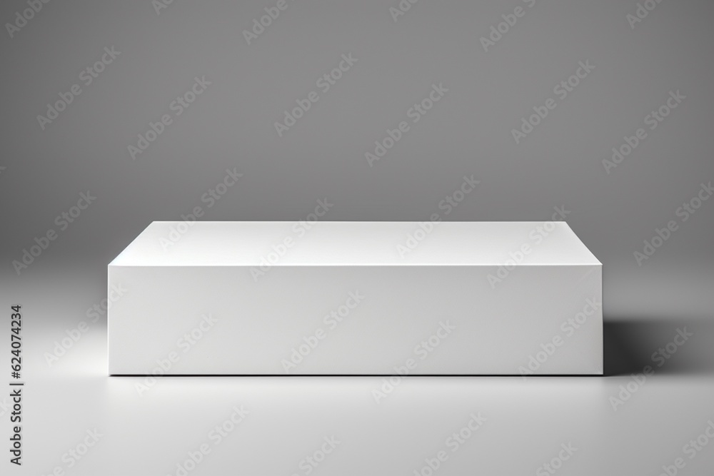 Pristine Blank White Box Packaging Mockup with Sharp Edges Created with Generative AI Pristine Blank White Box Packaging Mockup with Sharp Edges Created with Generative AI