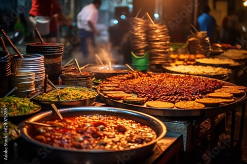 Asian street food. Generative AI technology 