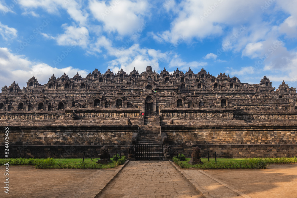 Naklejka premium Borobudur or Barabudur, a Mahayana Buddhist temple in Magelang Regency, Java, Indonesia