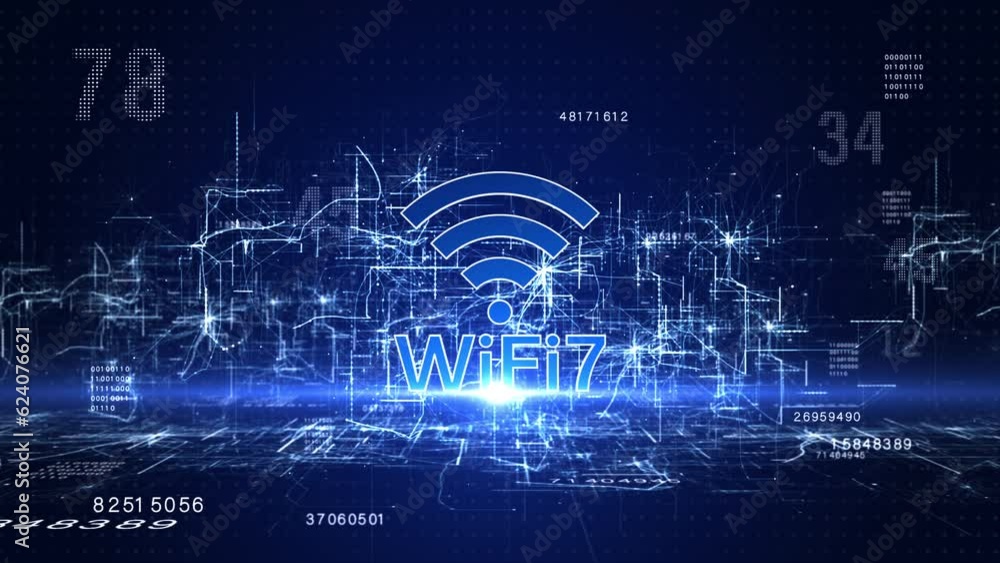 WiFi 6G future technology digital data network connections background, Technology abstract background, Animation 4k WiFi 6G future technology digital data network connections background, Technology abstract background, Animation 4k