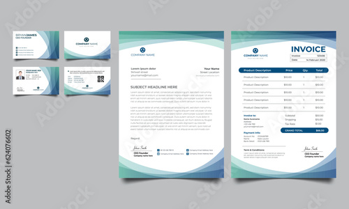Corporate Brand Identity stationery template design. Business card, Id card, envelope, letterhead etc.