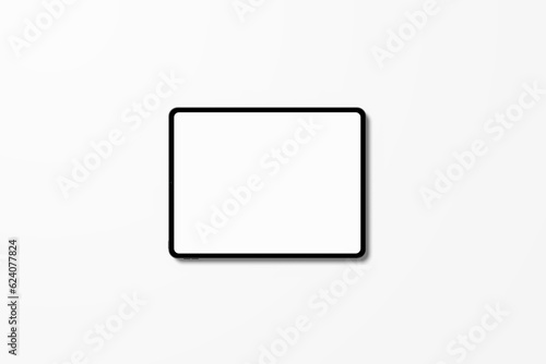 Tablet computer with blank white screen, isolated on white background