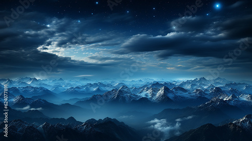 The Star Cloud Mountains. Generative AI. © VarIouS