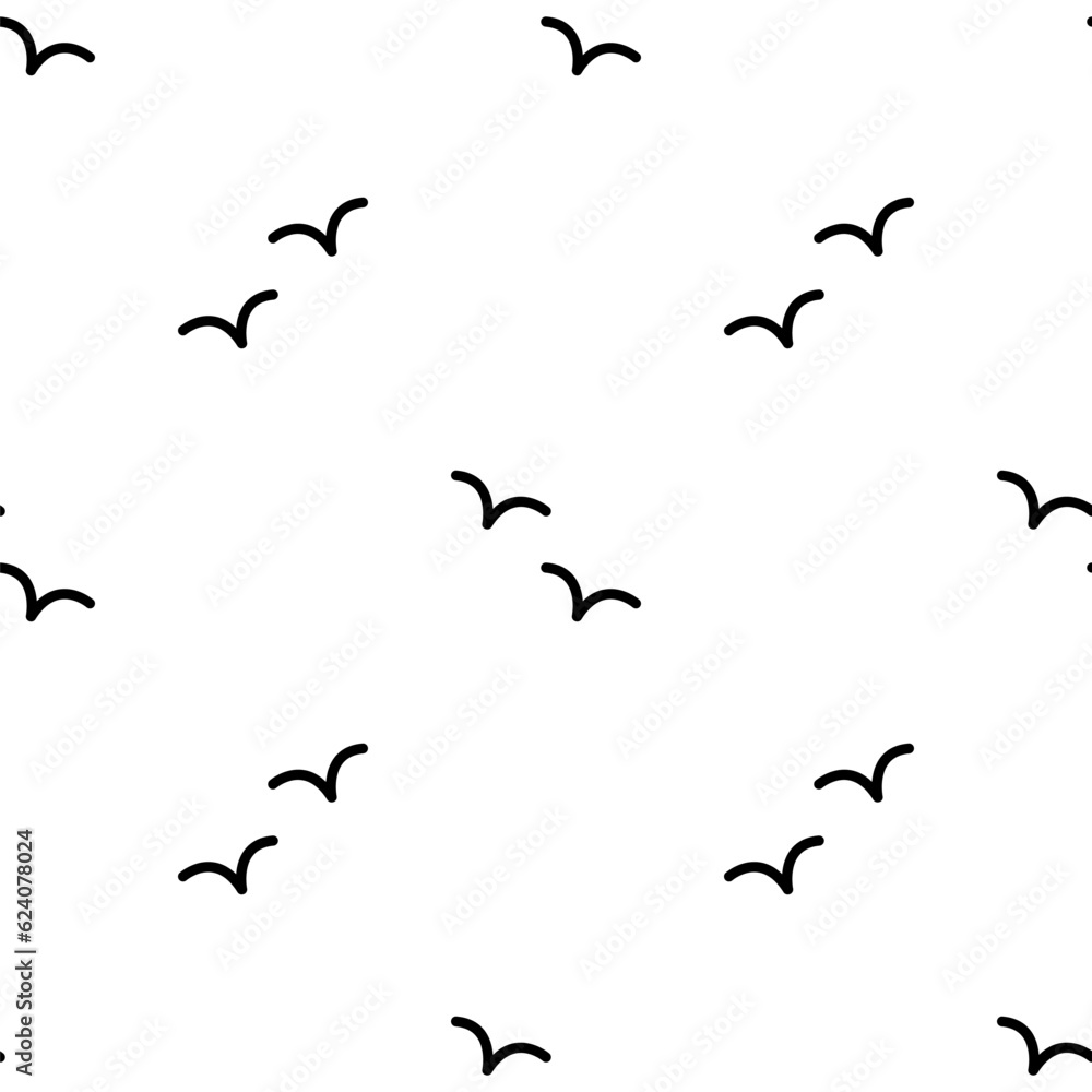 Seamless vector pattern with birds