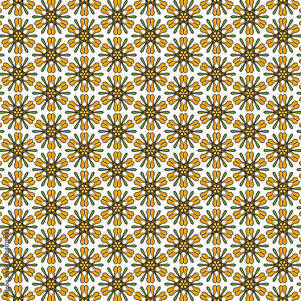 yellow orange green abstract floral pattern for background illus yellow orange green abstract floral pattern for background illus