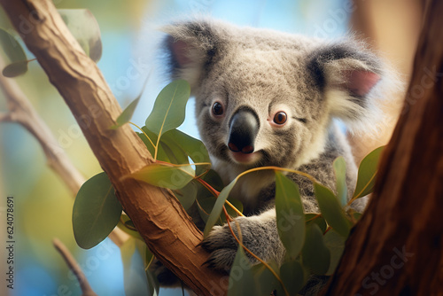 A koala on an eucaliptus tree. High quality photo photo