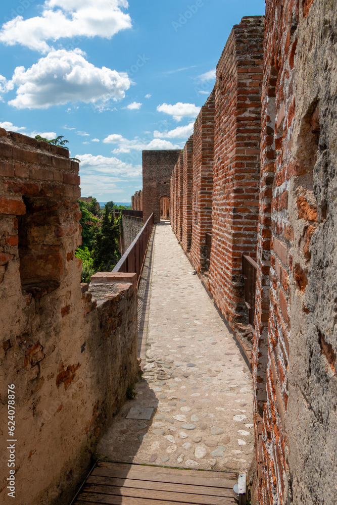 The patrol walkway of the medieval walls of Cittadella