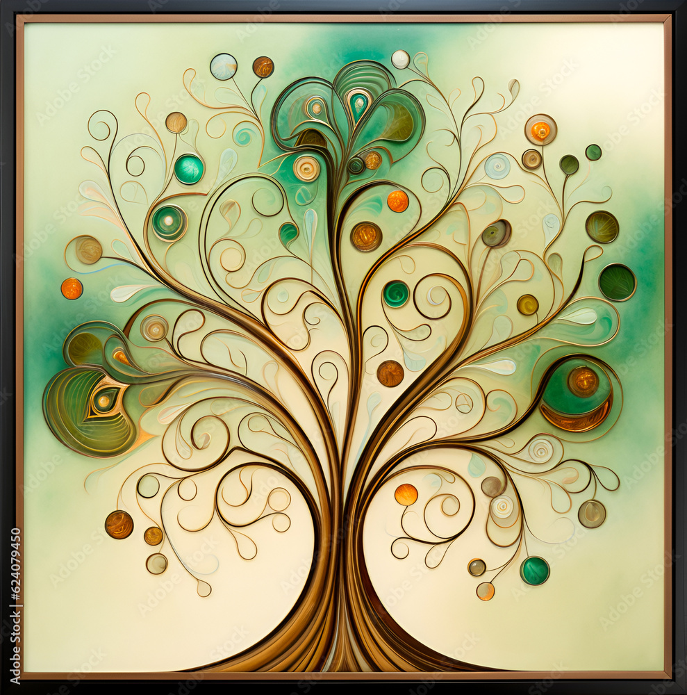 Abstract creative image of a tree on a light background. Abstract creative image of a tree on a light background.