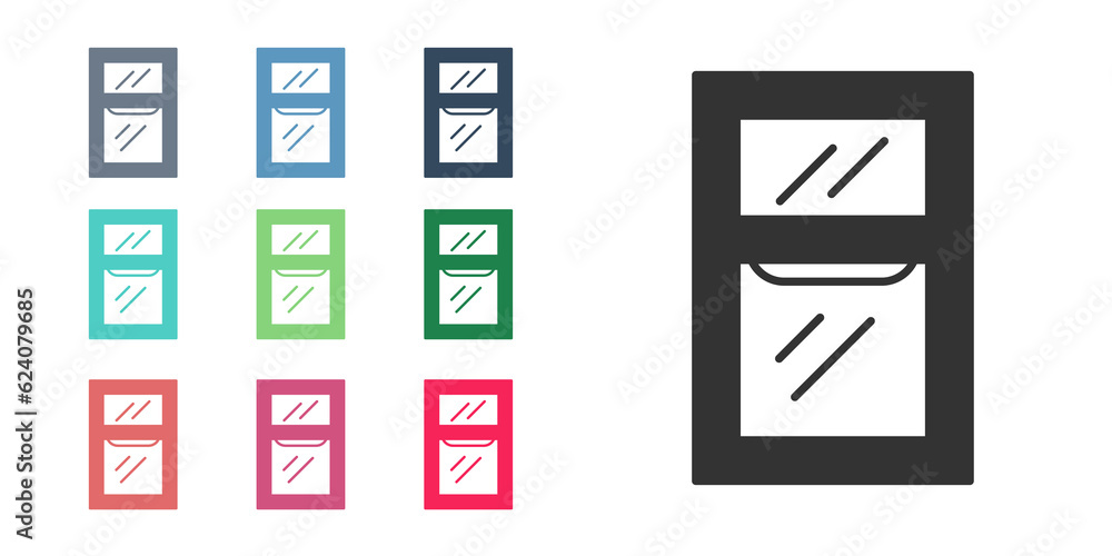 Black Window in room icon isolated on white background. Set icons colorful. Vector Black Window in room icon isolated on white background. Set icons colorful. Vector